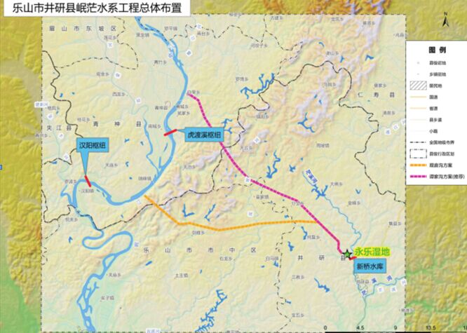 岷茫水系工程总体布置图